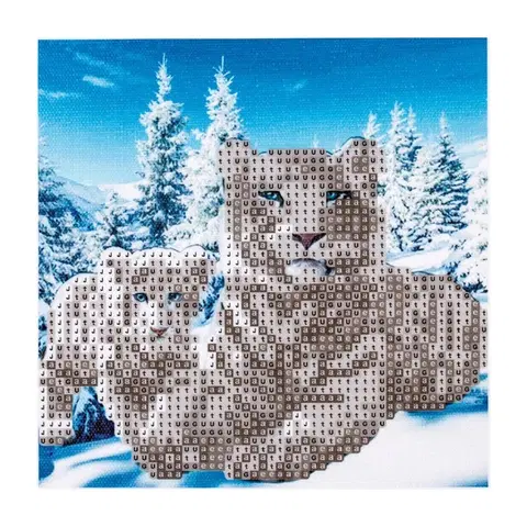 Kreatívne a výtvarné hračky CENTRUM LITVA - Diamantová mozaika 5D Biely tiger (20x20 cm)