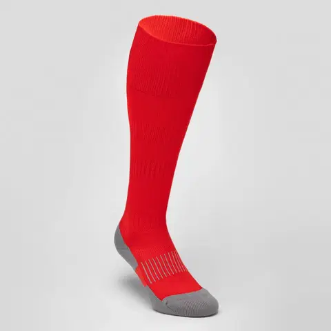 hokej Detské vysoké ponožky na rugby R500 červené