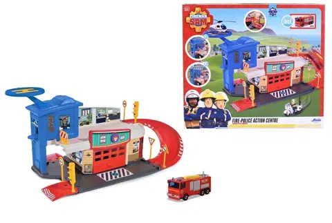 Hračky - dopravné stroje a traktory DICKIE - Požiarnik sam hasičská a policajná stanica