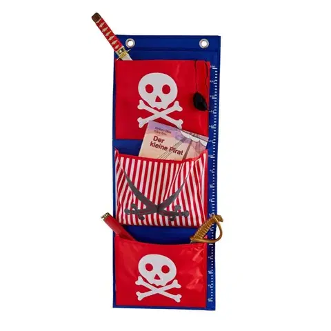Boxy na hračky LOVE IT STORE IT - Závesný organizér Piráti – červený s bielym pirátom