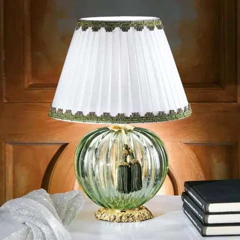 Lampy na nočný stolík Masiero Stolná lampa Maureen s muránskym sklom