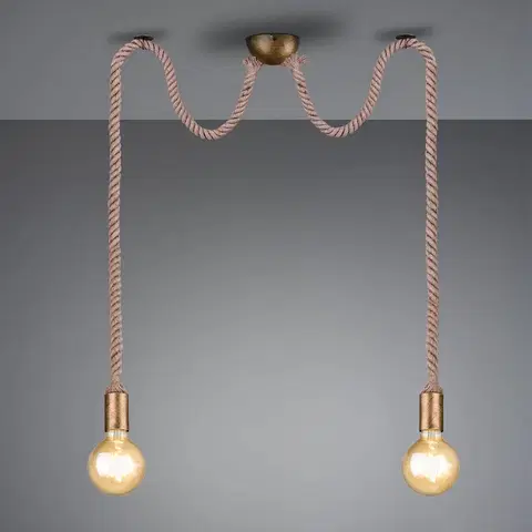 Závesné svietidlá Trio Lighting Závesná lampa Rope dekoratívne lano 2-plameňová