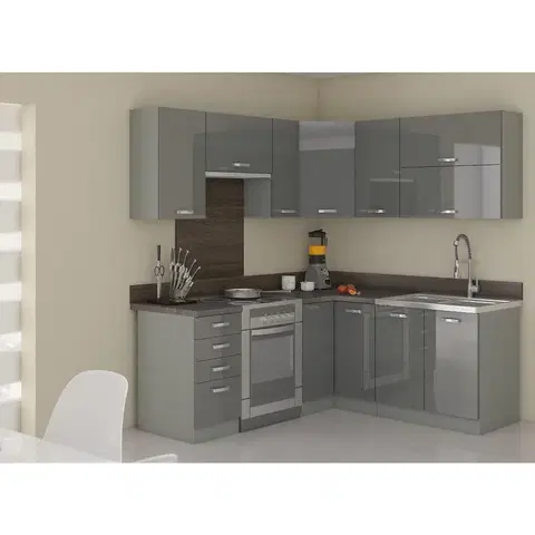 Rohový kuchynský nábytok Rohová kuchynská linka Grey 190x170