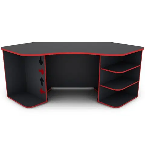 Moderné kancelárske stoly Písací stôl Matrix 1 grafit/červená