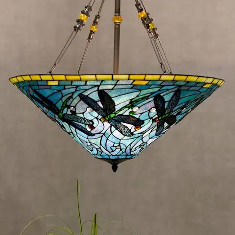Závesné svietidlá Clayre&Eef Závesná lampa 5975 farebný Tiffany design