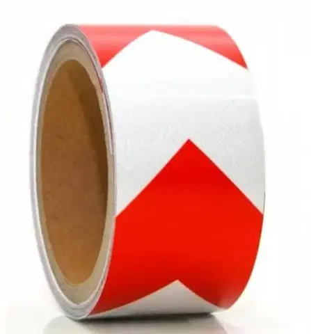 Potravinárske fólie Kinekus Páska samolepiaca reflexná červeno-biela 50mm/5m