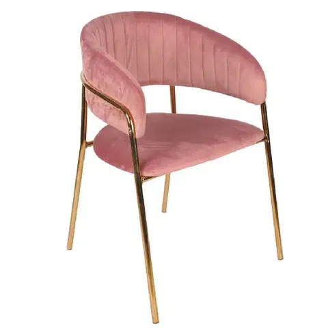 Čalúnené stoličky Stolička Glamour ružová