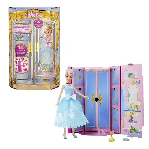 Hračky bábiky MATTEL - Princess bábika s kráľovskými šatmi a doplnkami - popoluška