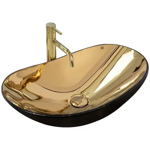 Sanitárna keramika Umývadlo na dosku Royal In Gold/Black Marble