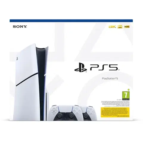 Herné konzoly PlayStation 5 (Model Slim) + PlayStation 5 DualSense Wireless Controllers, black & white CFI-2016 A01Y