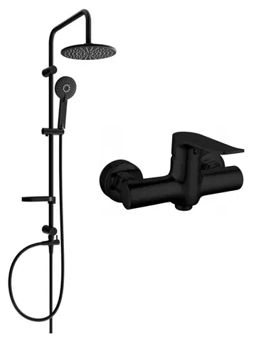 Sprchy a sprchové panely MEXEN/S - Carl sprchový stĺp vrátane sprchovej batérie Pecos, čierna 72740240-70