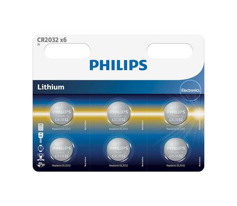 Predlžovacie káble Philips Philips CR2032P6/01B - 6 ks Lithiová batéria gombíková CR2032 MINICELLS 3V 