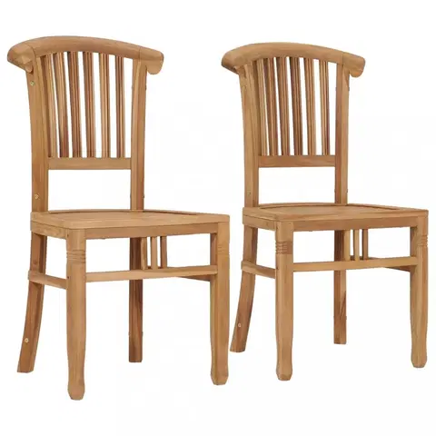 Záhradné kreslá a stoličky Záhradné stoličky 2 ks teakové drevo Dekorhome