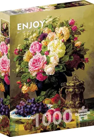 1000 dielikov Enjoy Puzzle Jean-Baptiste Robie: Still Life with Roses 1000 Enjoy