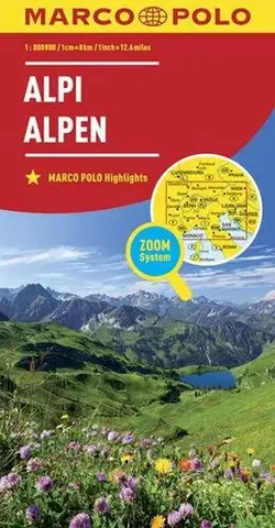 Európa Alpy - Alpen 1:800 000