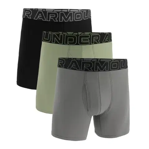 Spodné prádlo a plavky Under Armour Pánske boxerky Perf Cotton 6in 3Pack Green  LL