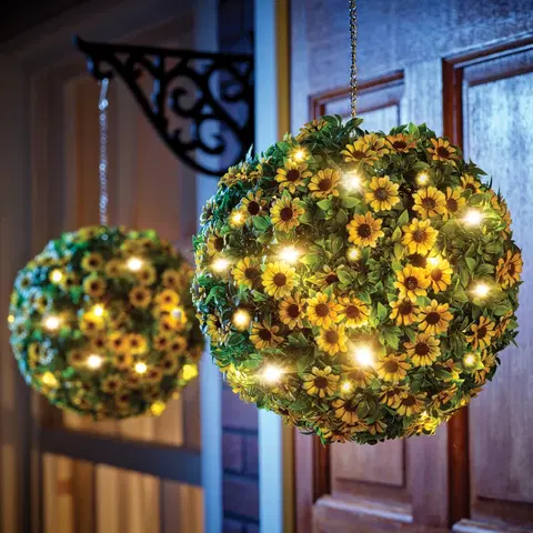 Drobné dekorácie a doplnky LED kvetinová guľa s osvetlením