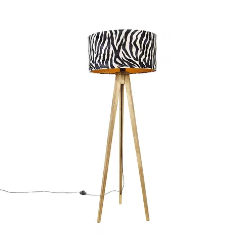 Stojace lampy Vintage stojaca lampa tienidlo zebra v prevedení 50 cm - Tripod Classic