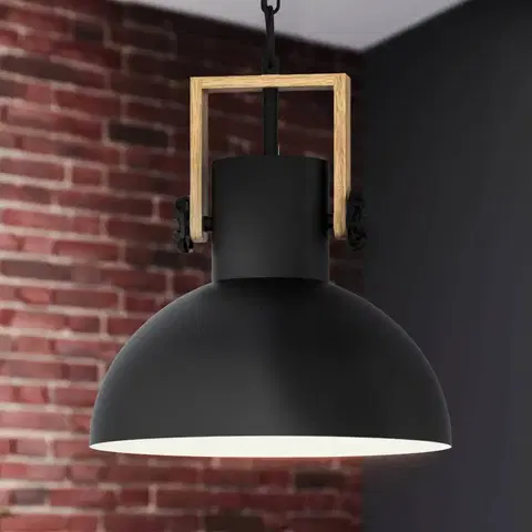 Závesné svietidlá EGLO Závesná lampa Lubenham s kovovým tienidlom