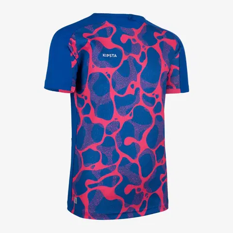 dresy Detský futbalový dres Aqua s krátkym rukávom modro-ružový