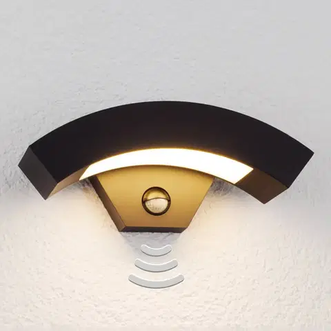 Vonkajšie nástenné svietidlá so senzorom Lucande Lennik – vonkajšie nástenné LED svietidlo detektor