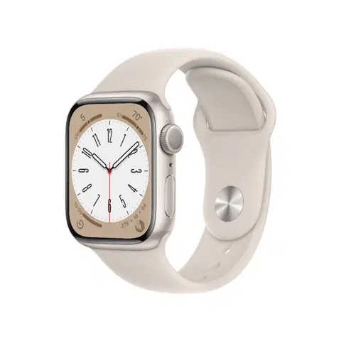 Inteligentné hodinky Apple Watch Series 8 GPS 45mm hviezdna biela , hliníkové puzdro so športovým remienkom hviezdna biela