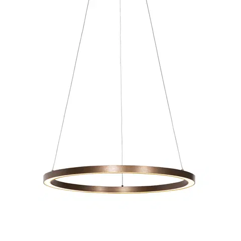 Zavesne lampy Bronzové závesné svietidlo 60 cm vrátane LED 3-stupňovo stmievateľné - Girello