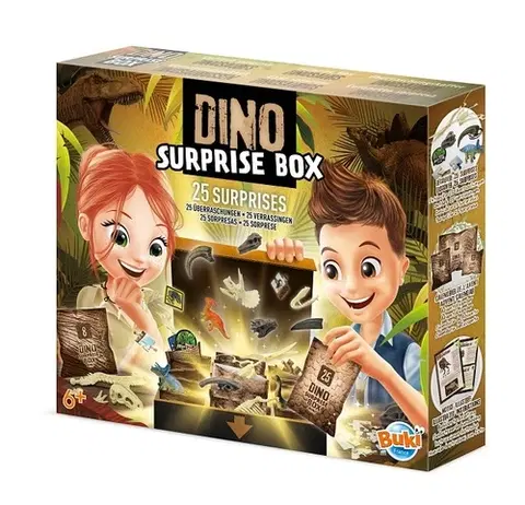 Dinosaury a archeológia Buki Dino box 25 vrecúšok s prekvapením