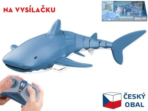 Plyšové hračky MIKRO TRADING - R/C žralok biely 34cm na batérie 2,4GHz s USB nabíjaním v krabičke