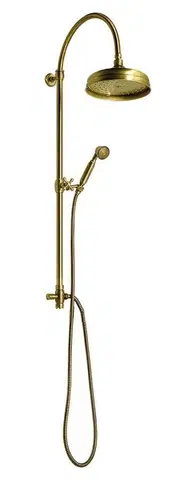Sprchy a sprchové panely SAPHO - ANTEA sprchový stĺp k napojeniu na batériu, hlavová a ručná sprcha, bronz SET036