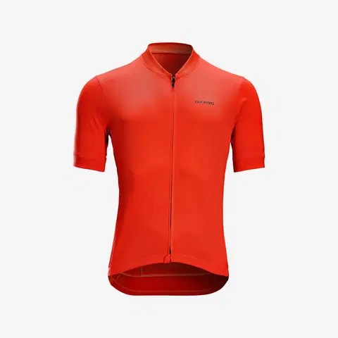 dresy Pánsky dres RC 100 na cestnú cyklistiku s krátkym rukávom oranžový