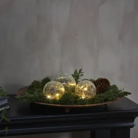 Vnútorné dekoratívne svietidlá STAR TRADING Dekoračné LED svietidlo Triss zo skla, priehľadná