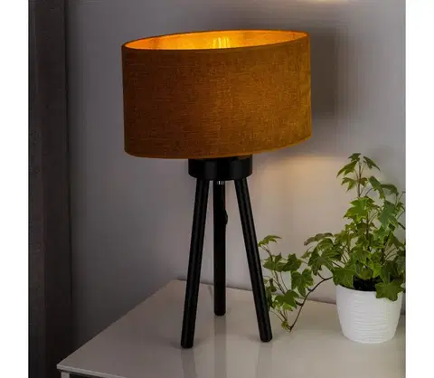 Lampy   - Stolná lampa OVAL 1xE27/15W/230V hnedá 
