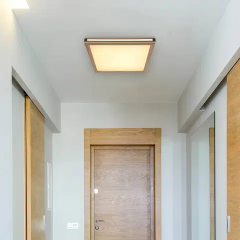 Stropné svietidlá Globo Stropné LED svetlo Karla štvorcové 45 x 45 cm