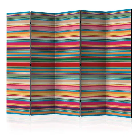Paravány Paraván Subdued stripes Dekorhome 225x172 cm (5-dielny)