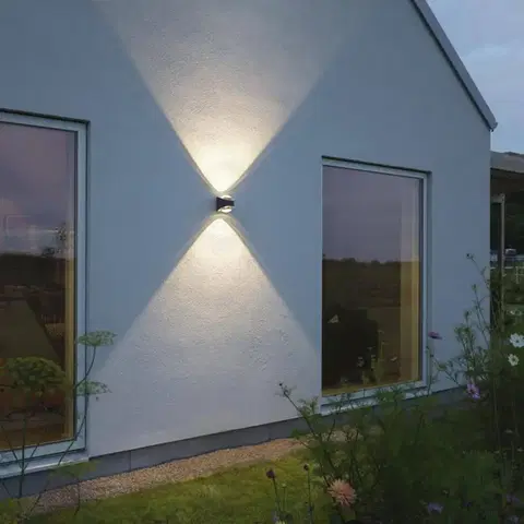 Vonkajšie nástenné svietidlá Konstsmide Vonkajšie nástenné LED Bitonto 2-pl., antracit