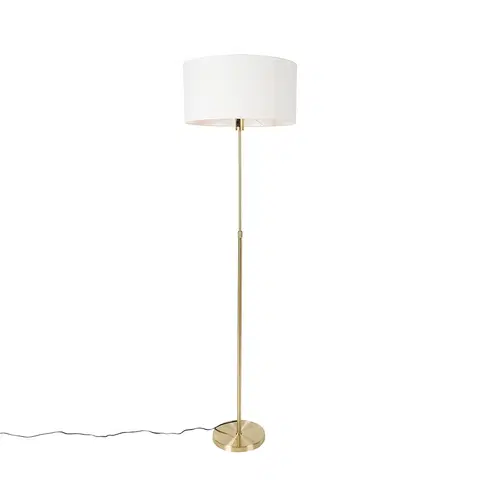 Stojace lampy Stojacia lampa nastaviteľná zlatá s tienidlom biela 50 cm - Parte