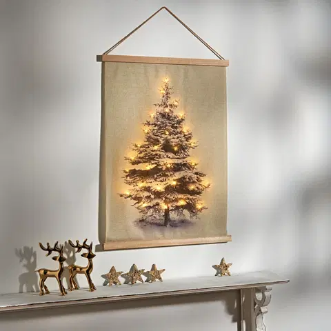 Drobné dekorácie a doplnky LED závesný vianočný stromček