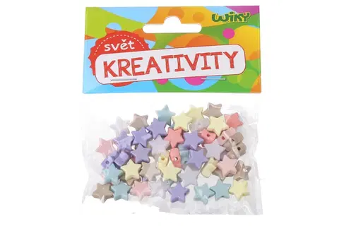 Kreatívne a výtvarné hračky WIKY - Korálky hviezdičky mix farieb 15g