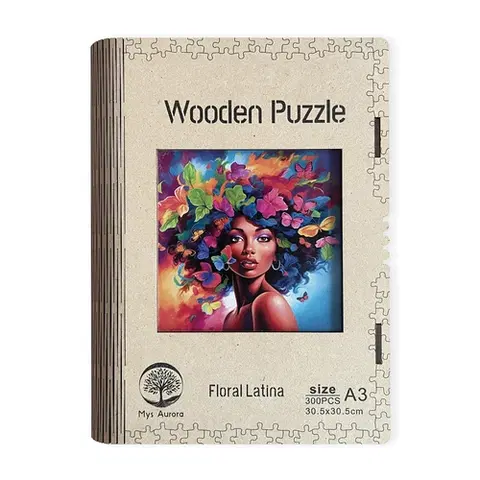 Limitovaná edícia Trigo Drevené puzzle Floral Latina A3