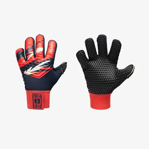 futbal Detské brankárske futbalové rukavice F100 červeno-modré