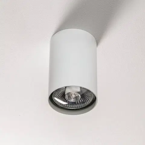 Bodové svetlá Argon Povrchový stropný bod Tubo Ø 12 cm, biely