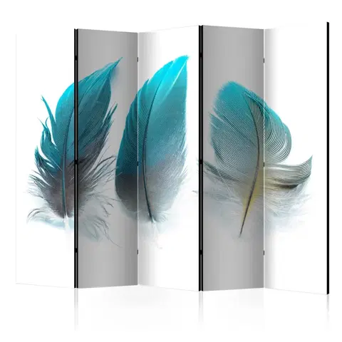 Paravány Paraván Blue Feathers Dekorhome 225x172 cm (5-dielny)