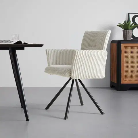 Stoličky Trendy stolička v béžovej Farbe S Drevenými Nohami