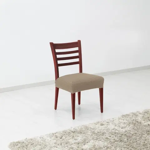 Doplnky do spálne Forbyt Napínací poťah na sedák stoličky Denia oriešková, 45 x 45 cm, sada 2 ks