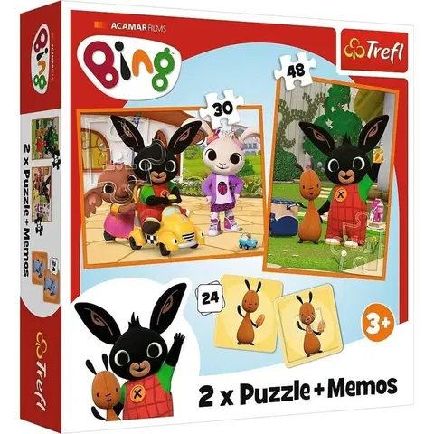 Hračky puzzle TREFL - Puzzle 2v1 + pexeso - Bing s kamarátmi / Acamar Films Bing