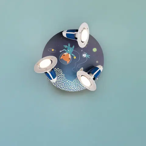 Stropné svietidlá Elobra Stropné svietidlo rondel Space Mission, modrá