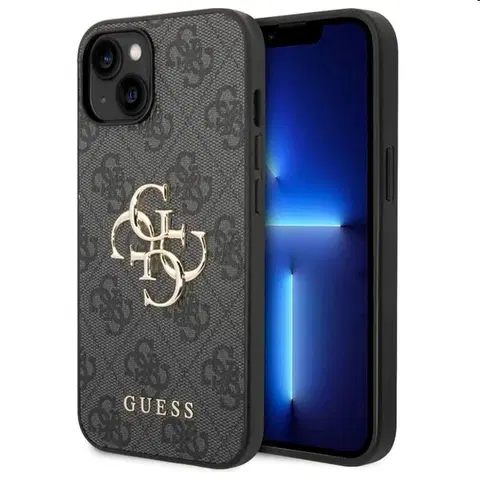 Puzdrá na mobilné telefóny Puzdro Guess PU 4G Metal Logo pre iPhone 15 Plus, šedé 57983116449