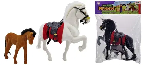 Hračky bábiky LAMPS - Kôň so žriebätkom 17cm