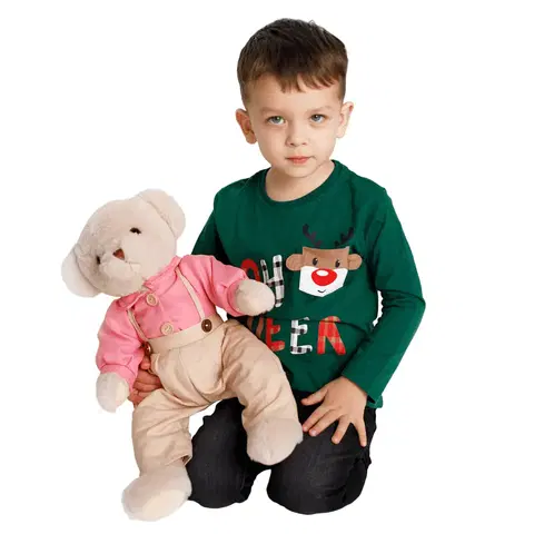 Plyšové hračky Plyšový medvedík, smotanová/ružová, 45cm, MADEN BOY TYP1